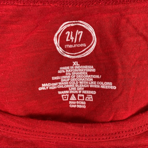 Maurices 24/7 Striped T Shirt Top Long Sleeves XL - Picture 3 of 4